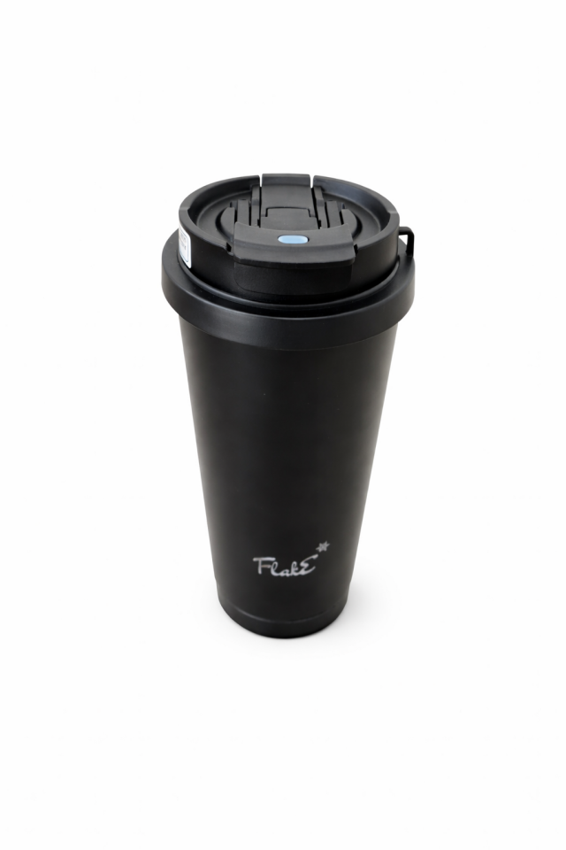 Flake Yüksek Kaliteli Paslanmaz Çelik Kendinden Pipetli Bardak Termos 350 ml  kamp, ofis, spor ve seyahat için uygun Paslanmaz çelik gövdesi