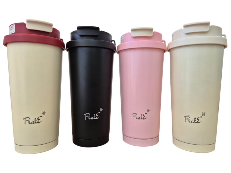 Flake Yüksek Kaliteli Paslanmaz Çelik Kendinden Pipetli Bardak Termos 350 ml  kamp, ofis, spor ve seyahat için uygun Paslanmaz çelik gövdesi