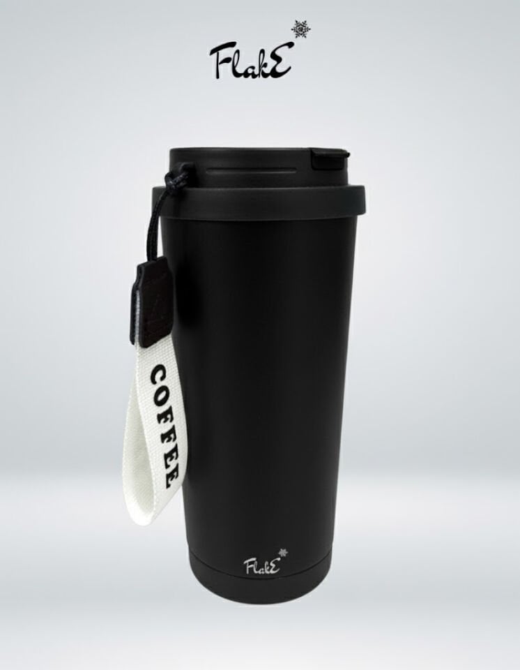 Flake Yüksek Kaliteli Paslanmaz Çelik Kendinden Pipetli Bardak Termos 350 ml  kamp, ofis, spor ve seyahat için uygun Paslanmaz çelik gövdesi
