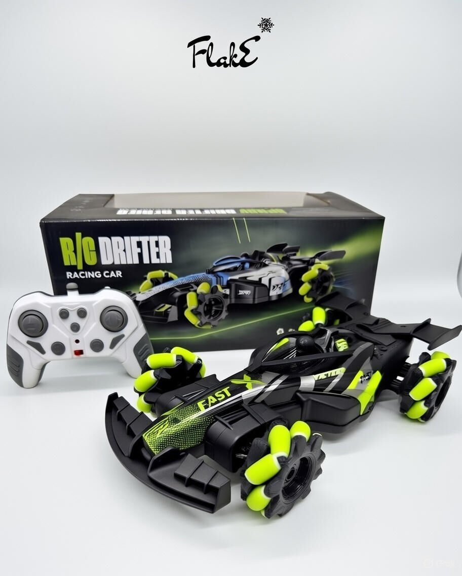 Flake 4WD 1/24 Rc Oyuncak Araba F1 Drift Araba Yarışı 2.4Ghz Hareket Uzaktan Kumanda Arabalar Su Buharı Atan Sprey Işıklı 360 Derece Dönebilen Müzikli Oyuncak