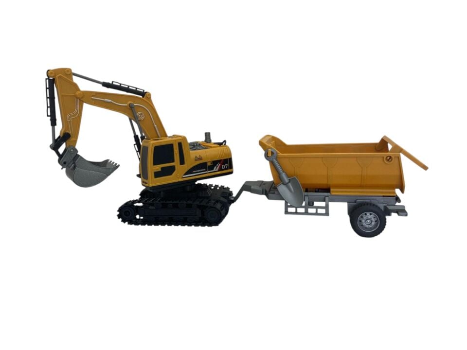 1:22 Flake Uzaktan Kumandalı Su Buharı Atan Oyuncak İş Makinası 360° Rotasyon Ekskavatör Premium Model Metal Hareketli Metal Alaşımlı Kepçe Oyuncak